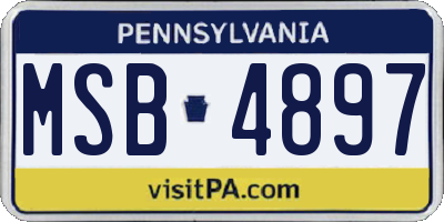 PA license plate MSB4897