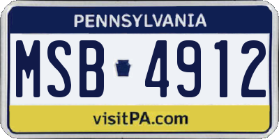 PA license plate MSB4912
