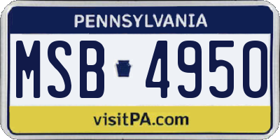 PA license plate MSB4950