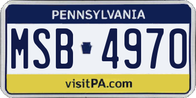 PA license plate MSB4970