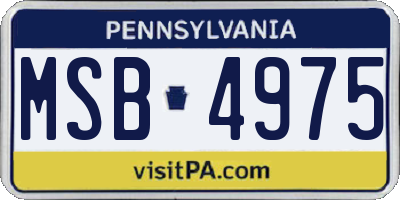 PA license plate MSB4975