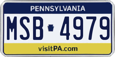 PA license plate MSB4979