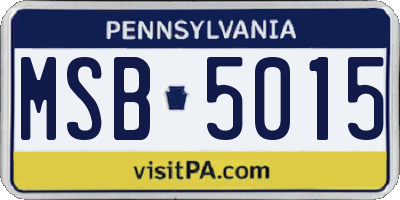 PA license plate MSB5015