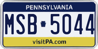 PA license plate MSB5044