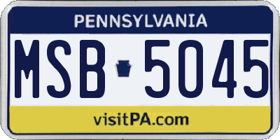 PA license plate MSB5045