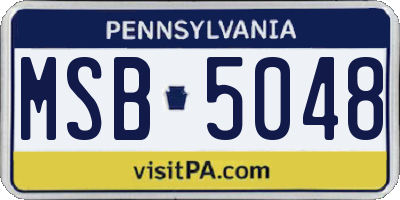 PA license plate MSB5048