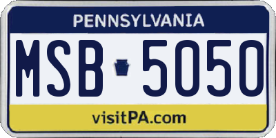 PA license plate MSB5050