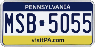 PA license plate MSB5055