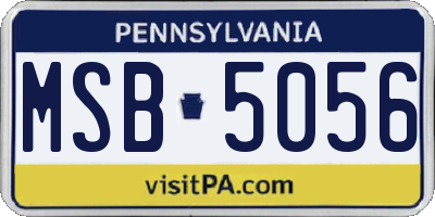 PA license plate MSB5056