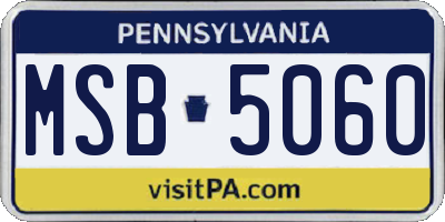 PA license plate MSB5060