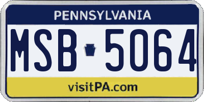 PA license plate MSB5064