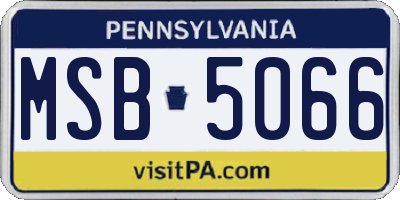 PA license plate MSB5066