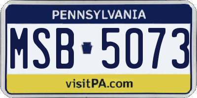 PA license plate MSB5073