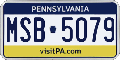 PA license plate MSB5079