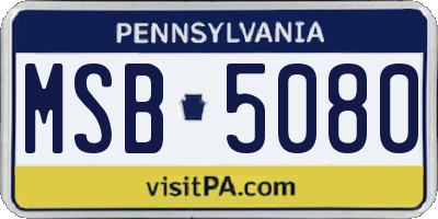 PA license plate MSB5080