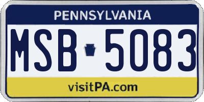 PA license plate MSB5083