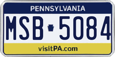 PA license plate MSB5084