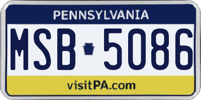 PA license plate MSB5086