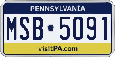 PA license plate MSB5091