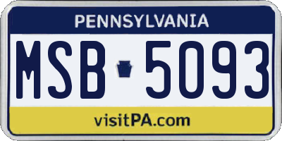 PA license plate MSB5093