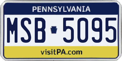 PA license plate MSB5095