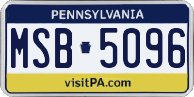 PA license plate MSB5096