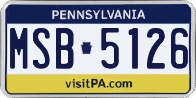 PA license plate MSB5126