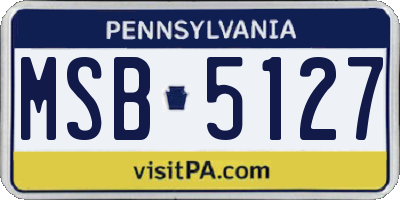 PA license plate MSB5127