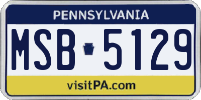 PA license plate MSB5129
