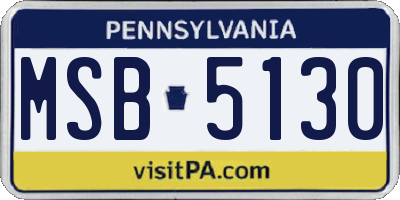 PA license plate MSB5130