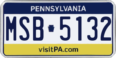 PA license plate MSB5132