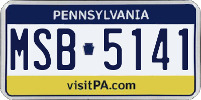 PA license plate MSB5141