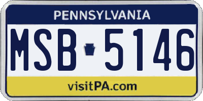 PA license plate MSB5146