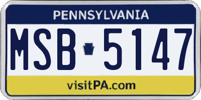 PA license plate MSB5147