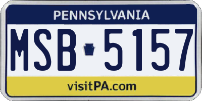 PA license plate MSB5157
