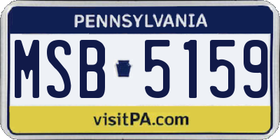 PA license plate MSB5159
