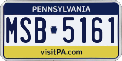 PA license plate MSB5161