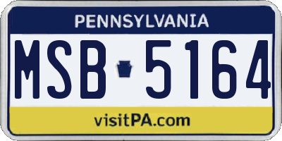 PA license plate MSB5164