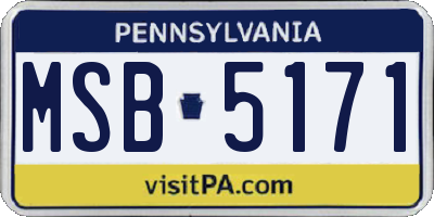 PA license plate MSB5171