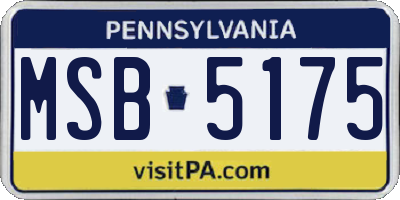 PA license plate MSB5175
