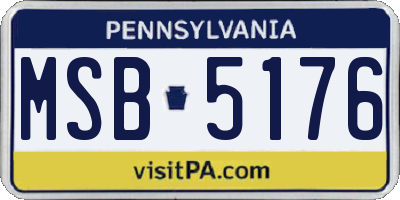 PA license plate MSB5176