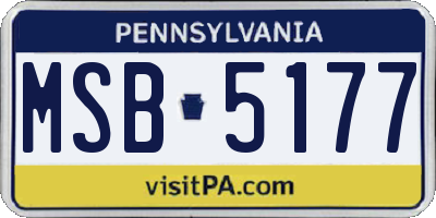 PA license plate MSB5177