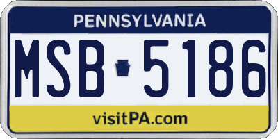 PA license plate MSB5186