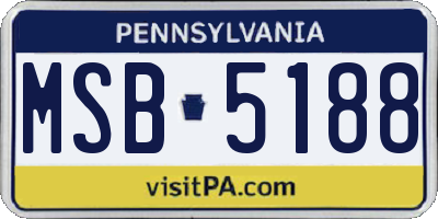PA license plate MSB5188