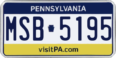PA license plate MSB5195
