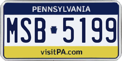 PA license plate MSB5199