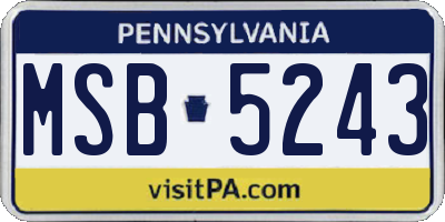 PA license plate MSB5243