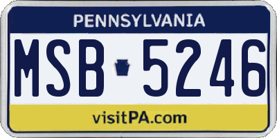 PA license plate MSB5246