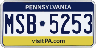PA license plate MSB5253