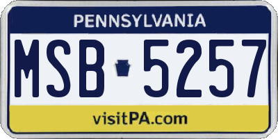 PA license plate MSB5257